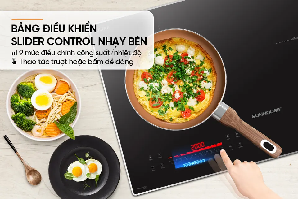 Bếp đôi điện từ SUNHOUSE SHB566 seri 8.0
