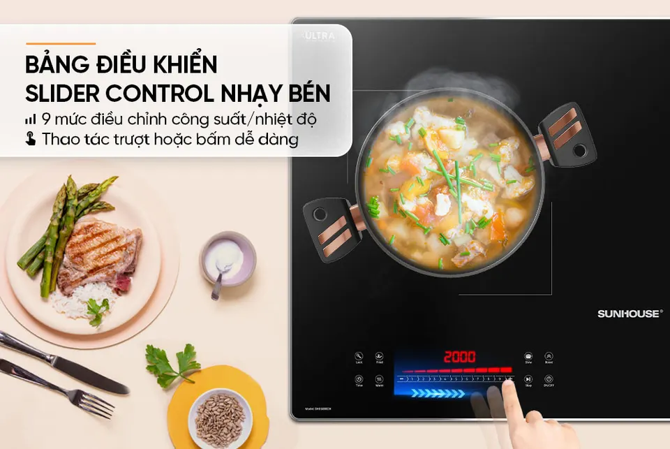 Bếp đôi điện từ SUNHOUSE SHB5888DH