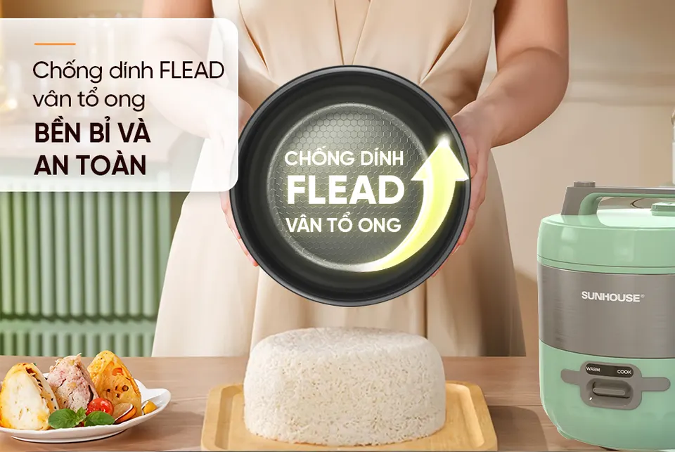 Nồi cơm điện 1.2l SUNHOUSE SHD8221