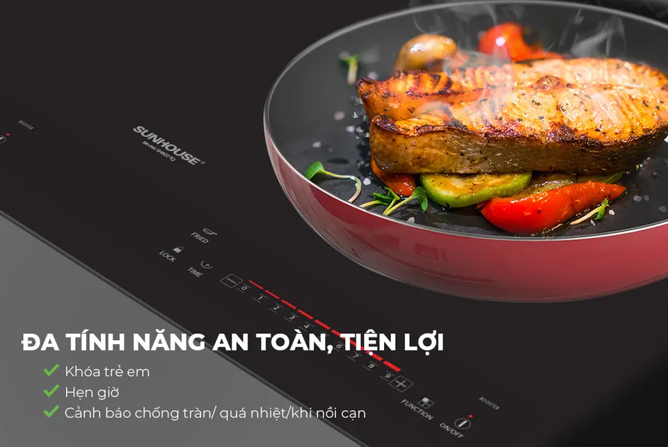 Bếp đôi điện từ SUNHOUSE SHB22-TQ