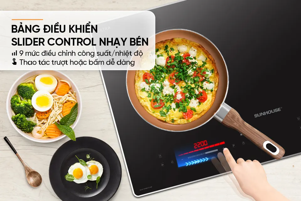 Bếp đôi điện từ SUNHOUSE SHB82122-MT