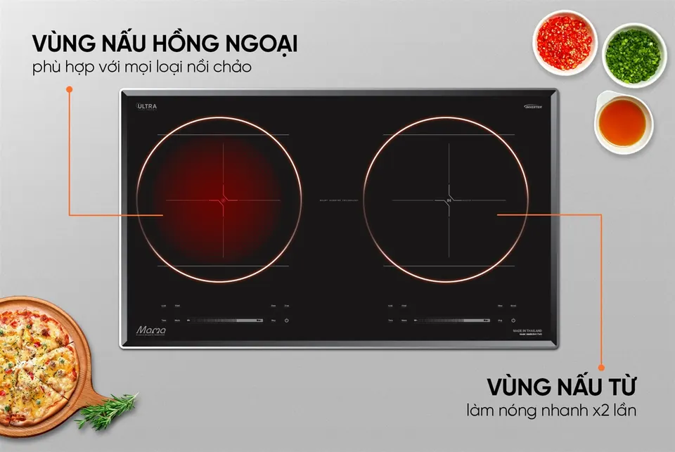 Bếp đôi điện từ hồng ngoại SUNHOUSE MAMA MMB82041-TMD