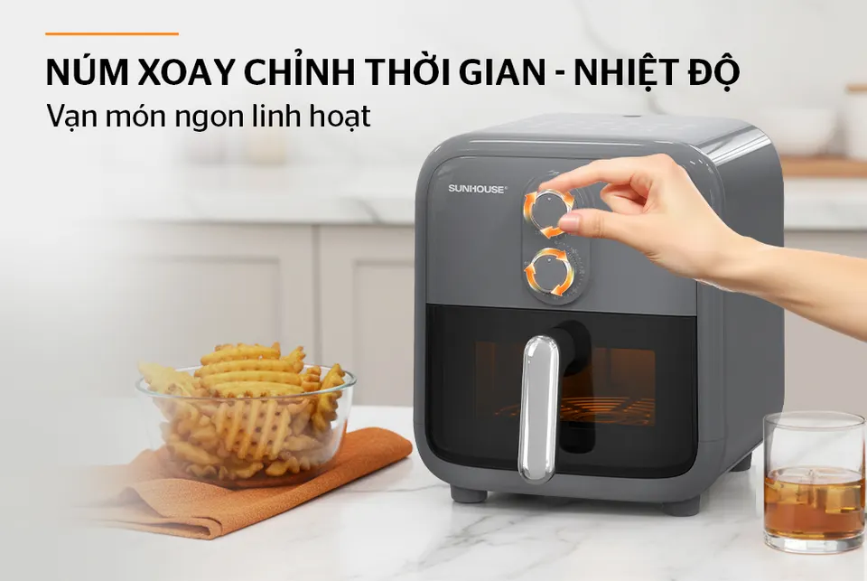 Nồi chiên không du 8L SUNHOUSE SHD4033
