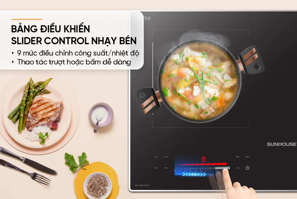 Bếp đôi điện từ SUNHOUSE SHB81272-MD