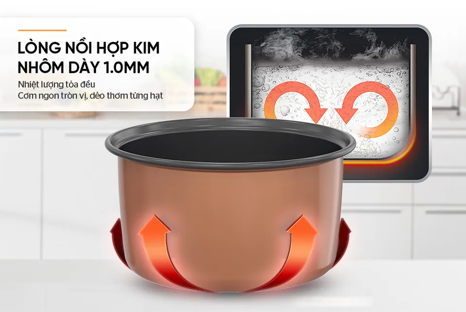 Nồi cơm điện 1.8l SUNHOUSE SHD8611N