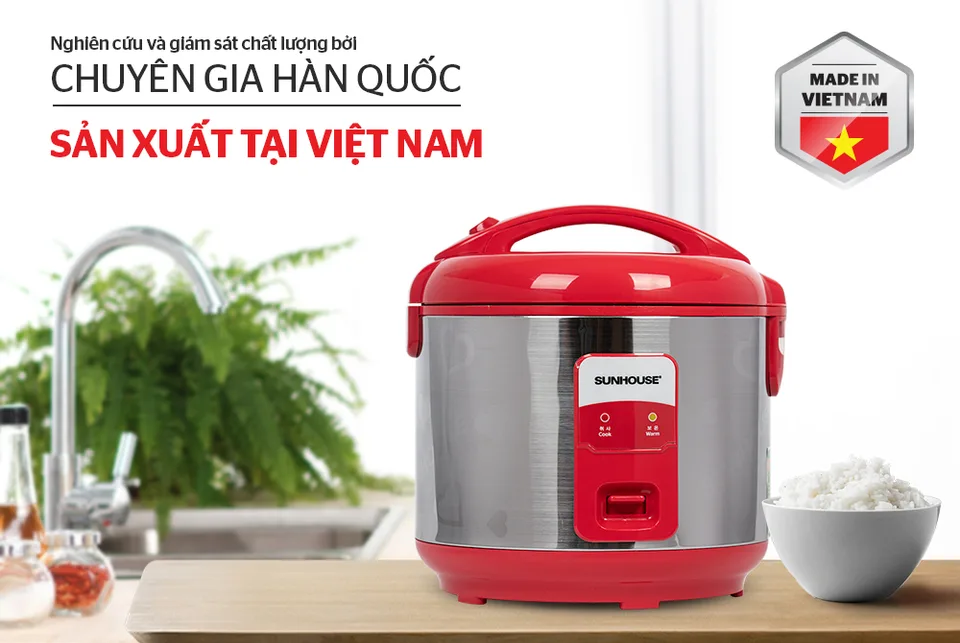 Nồi cơm điện 1.8L SUNHOUSE SH18S 19