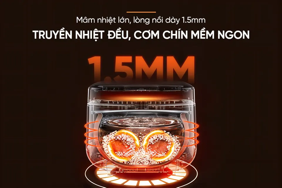 Nồi cơm điện 1.8l SUNHOUSE SHD8909B