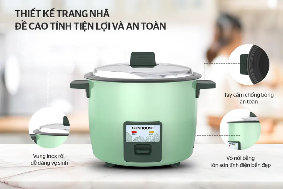 Nồi cơm iện 1.8l SUNHOUSE SHD8133