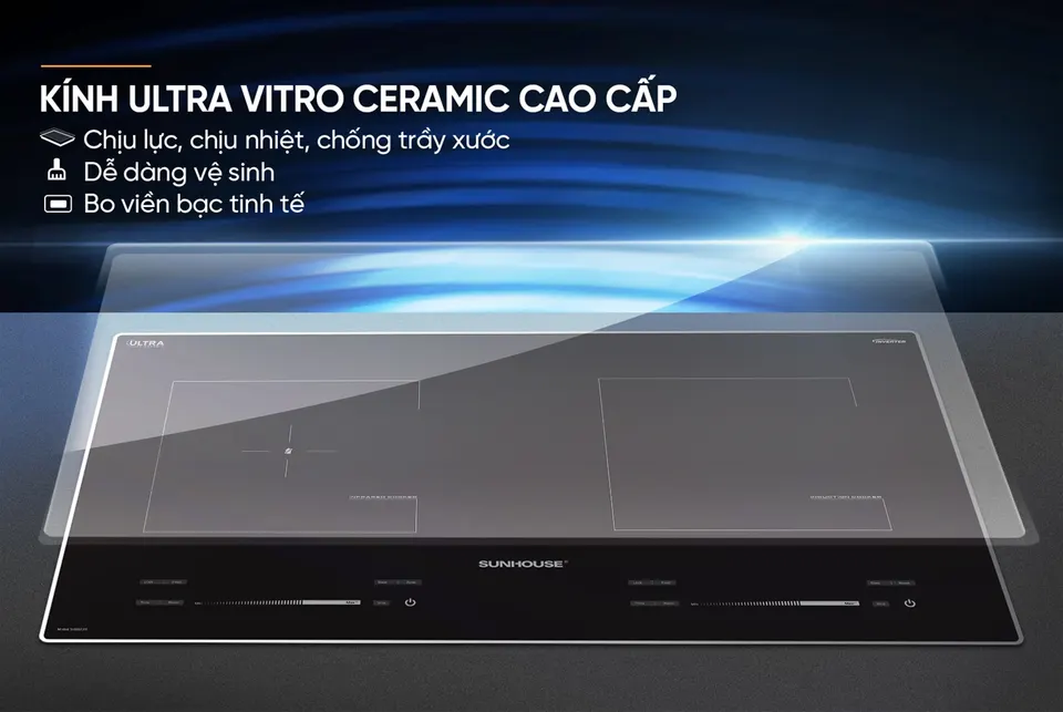 Bếp đôi điện từ hồng ngoại SUNHOUSE SHB82311