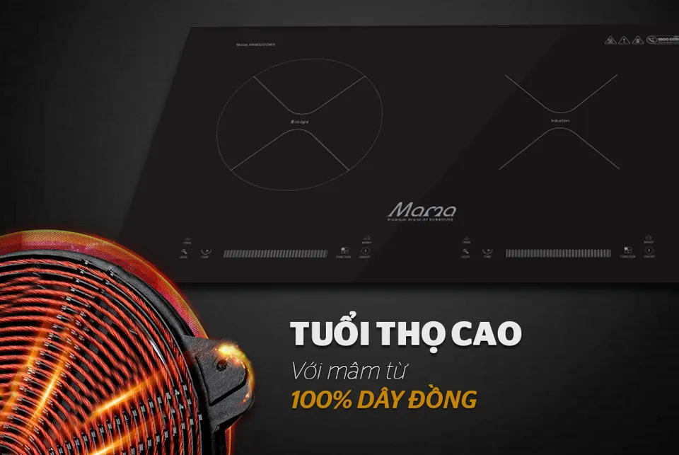 Bếp đôi điện từ hồng ngoại SUNHOUSE MAMA MMB9200MIX