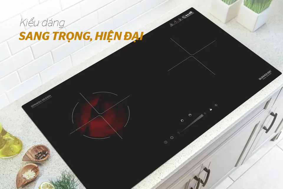 Bếp đôi điện từ hồng ngoại SUNHOUSE SHB EI02