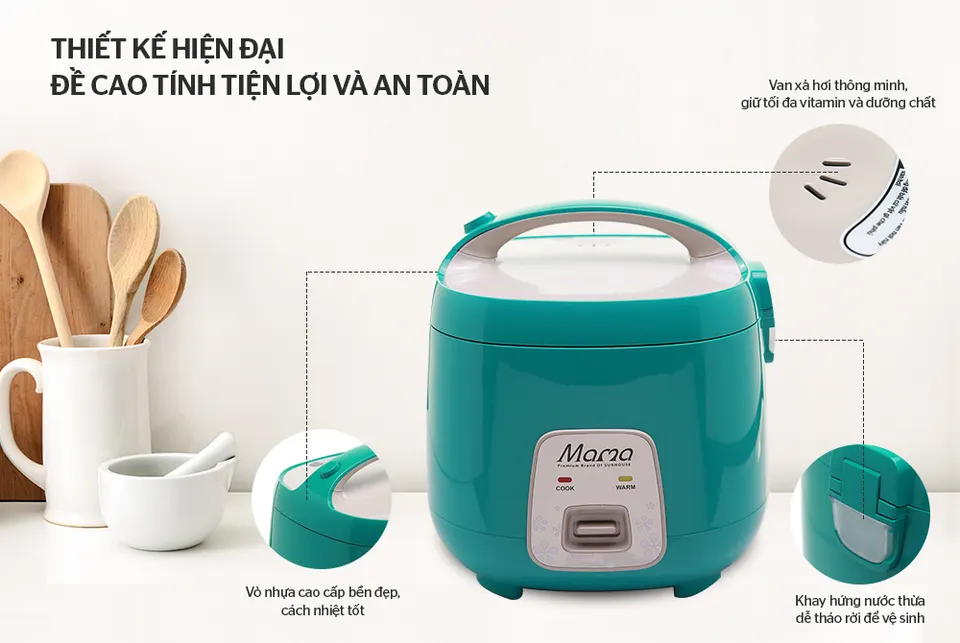 NỒI CƠM ĐIỆN 1.8L SUNHOUSE MAMA SHD8652G 3