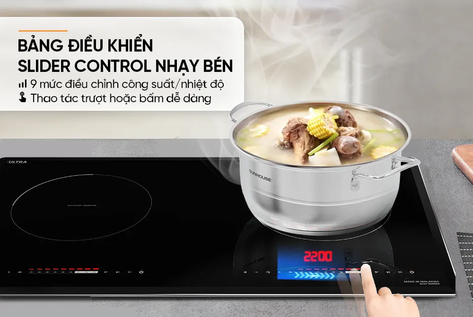 Bếp điện từ đôi SUNHOUSE MAMA MMB5868