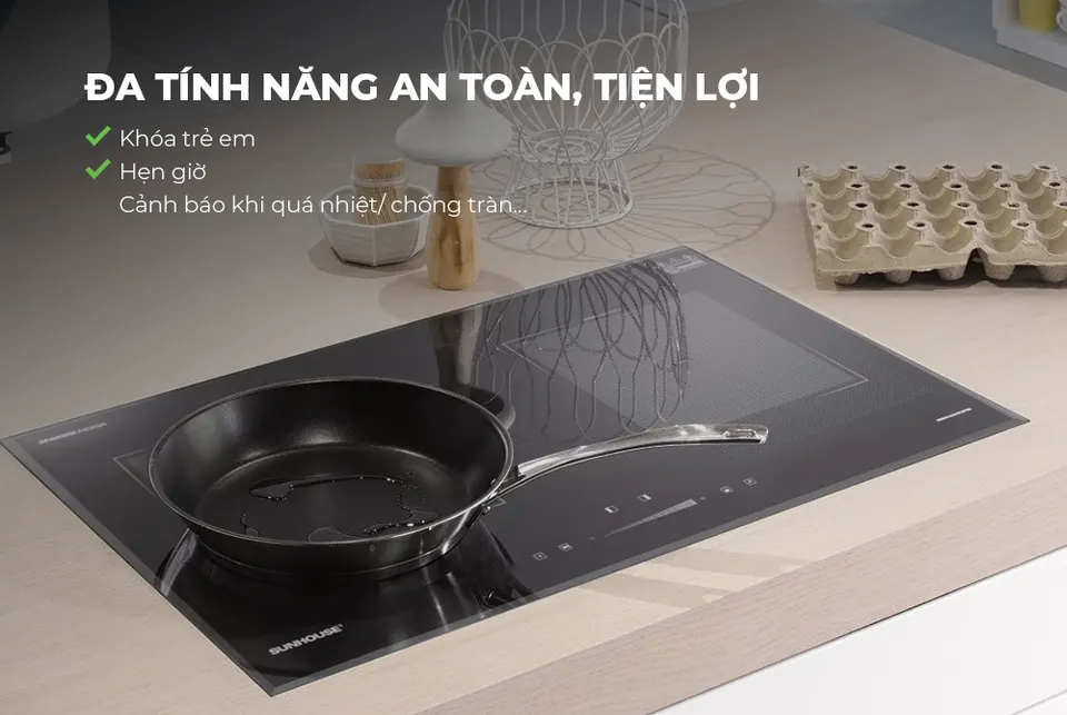 Bếp đôi điện từ SUNHOUSE SHB-DI19Plus