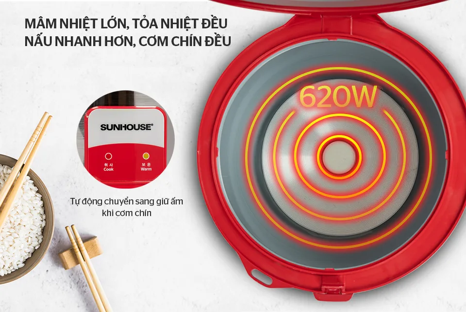 Nồi cơm điện 1.8L SUNHOUSE SH18S 23