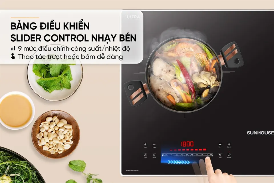 Bếp đôi điện từ SUNHOUSE SHB555PRO