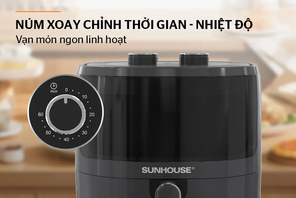 Nồi chiên không dầu 5L SUNHOUSE SHD4021