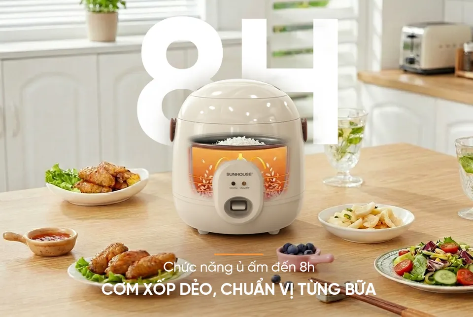 Nồi cơm điện 0.4L SUNHOUSE SHD8206W