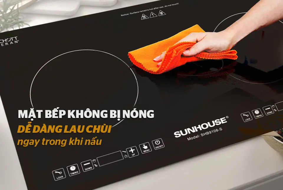 Bếp đôi điện từ SUNHOUSE SHB9108-S