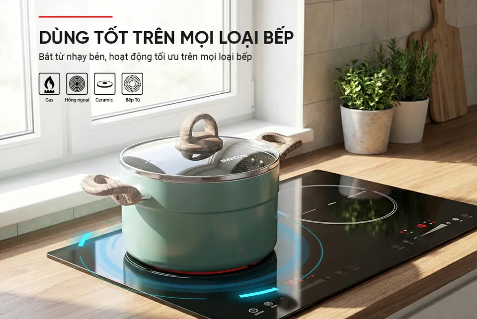 Bộ nồi chống dính đáy từ eco SUNHOUSE SHG1122MC