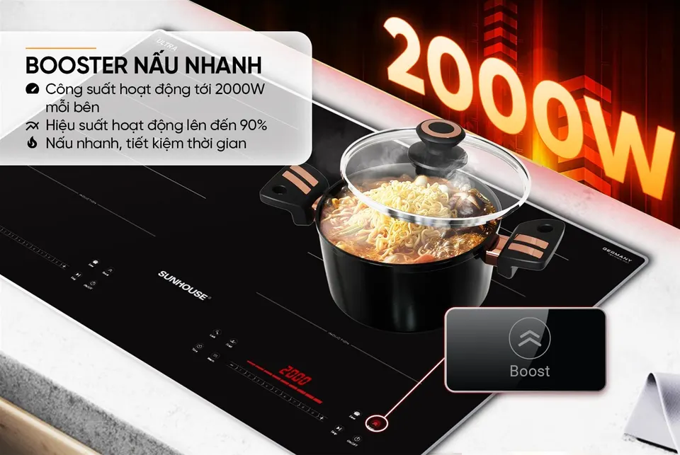 Bếp đôi điện từ SUNHOUSE SHB-567HA