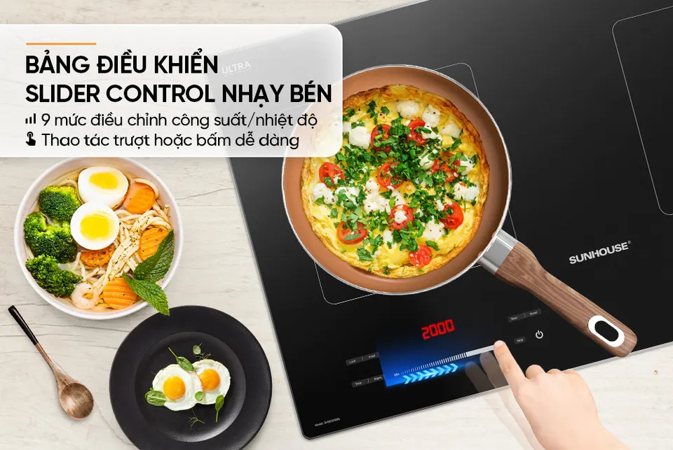 Bếp đôi điện từ SUNHOUSE SHB5599BN