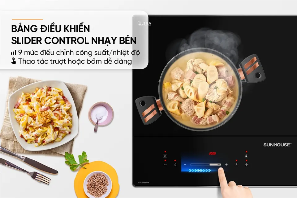 Bếp đôi điện từ SUNHOUSE SHB5599HP
