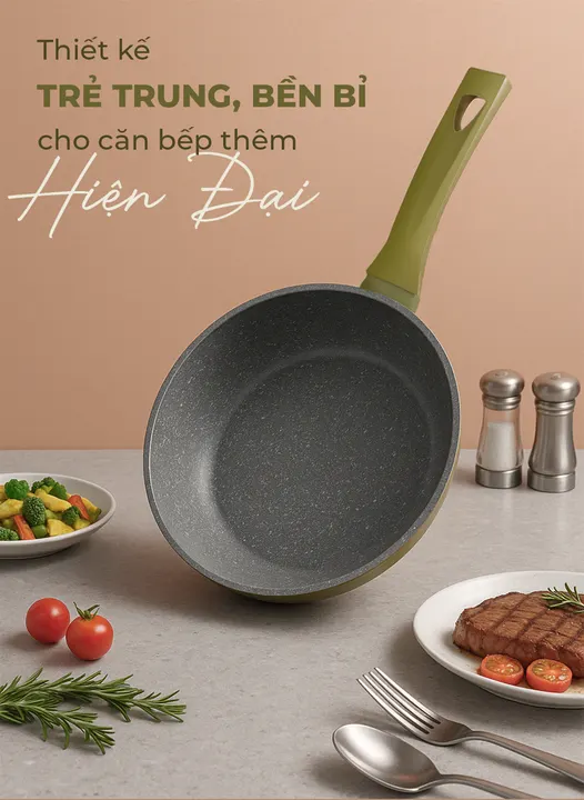 Chảo siêu bền đá sâu đáy từ SUNHOUSE Trendy SBD30MA