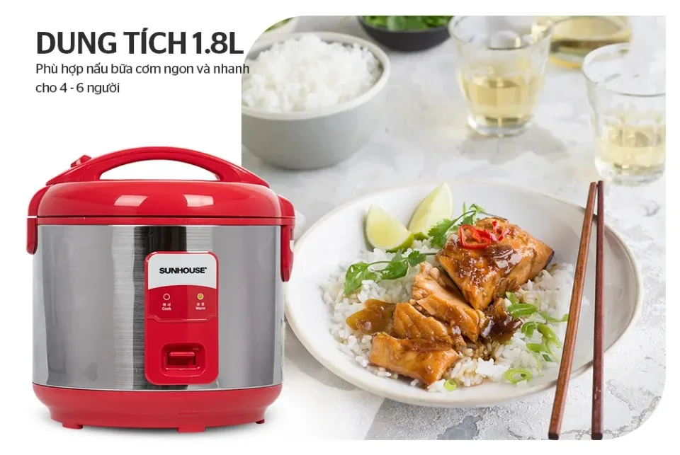 Nồi cơm điện 1.8L SUNHOUSE SH18S 8