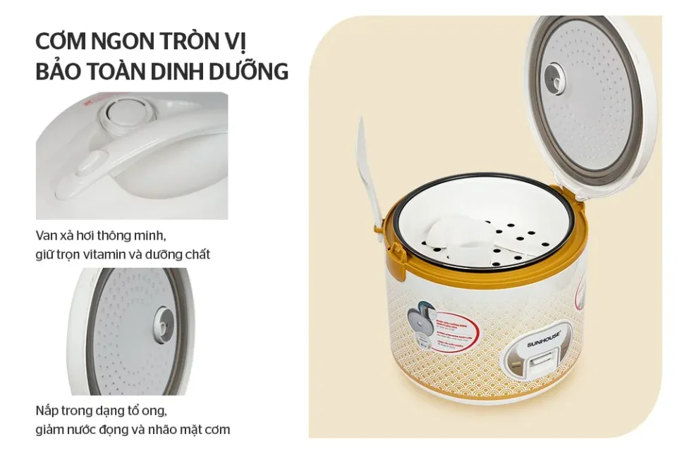 Nồi cơm điện 2.8L SUNHOUSE SH830 6