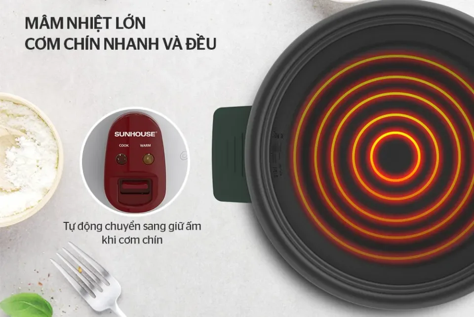Nồi cơm điện nắp rời 1.8l SUNHOUSE SHD8126 4