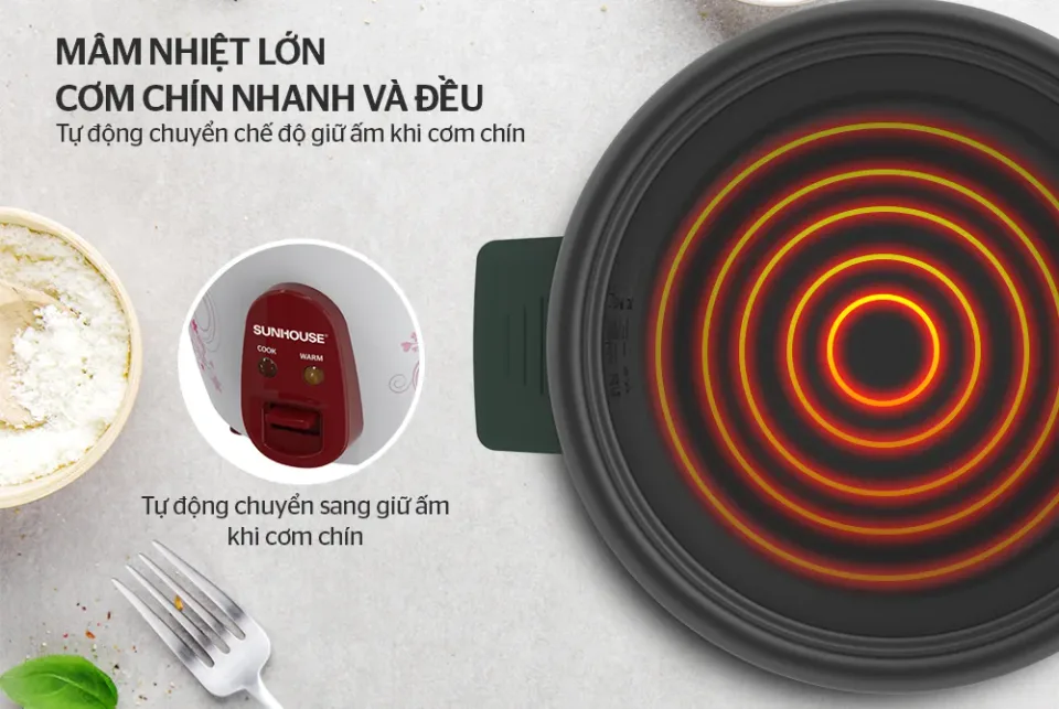 Nồi cơm điện nắp rời 2.8l SUNHOUSE SHD8138 3