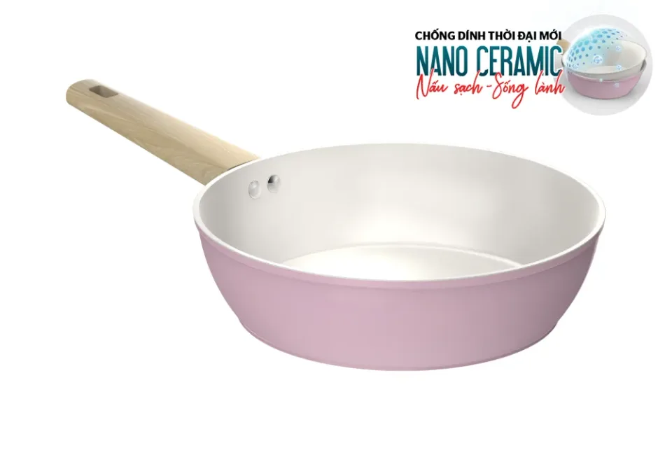Chảo phủ sứ Nano đáy từ SUNHOUSE Healthy SHG24MP 2