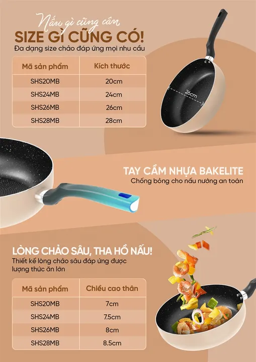 Chảo sâu đáy từ SUNHOUSE SHS26MB
