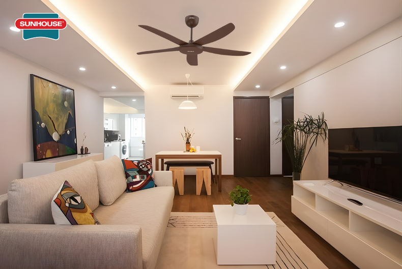 Quạt 5 cánh mang đến vẻ ngoài sang trọng, mềm mại và đa năng