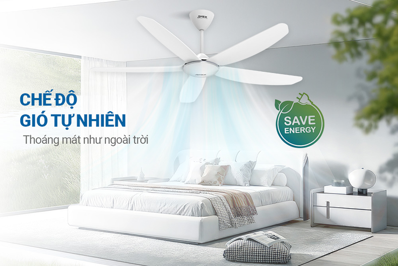 Quạt trần là thiết bị làm mát tiết kiệm điện, giúp không gian thông thoáng, thoải mái