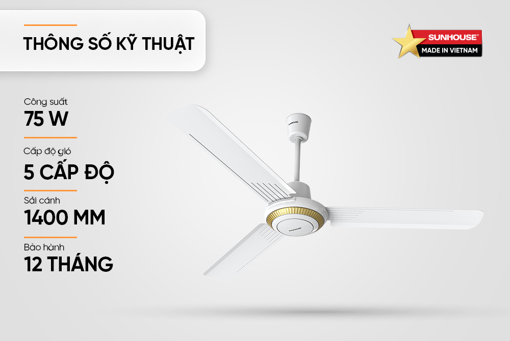 Quạt trần 3 cánh SUNHOUSE SHD7659