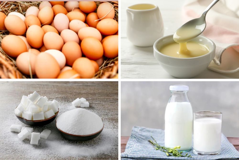 Nguyên liệu làm bánh flan