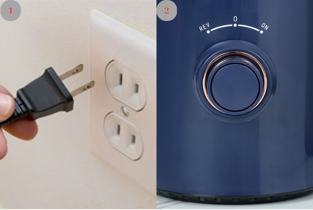 Cắm điện và khởi động máy ép chậm