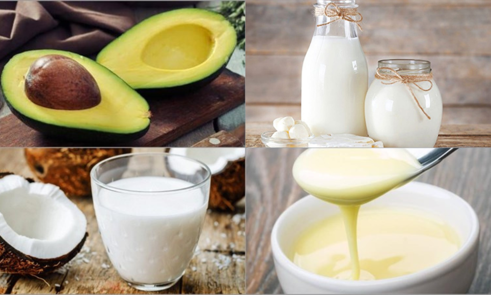 Các nguyên liệu làm kem bơ bằng máy ép chậm