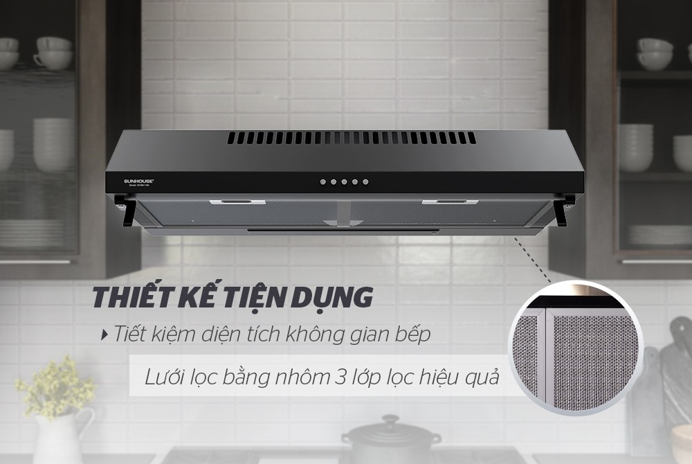 Các nút bấm trên máy hút mùi