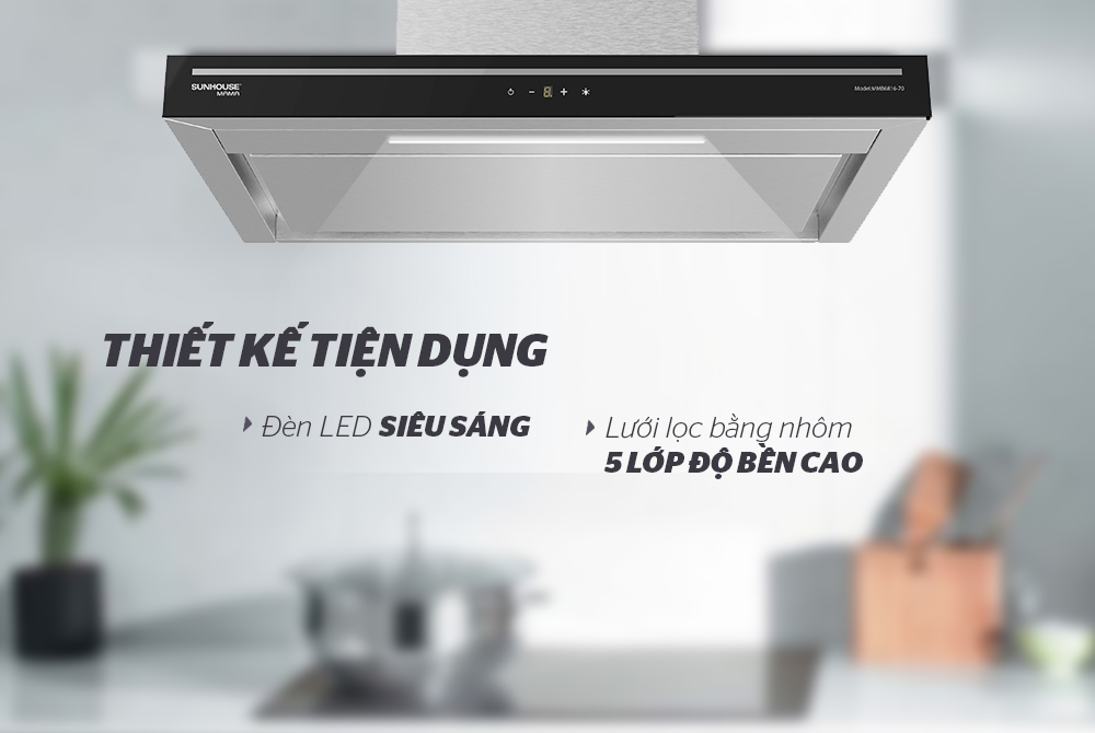 Máy hút mùi tông đen sang trọng