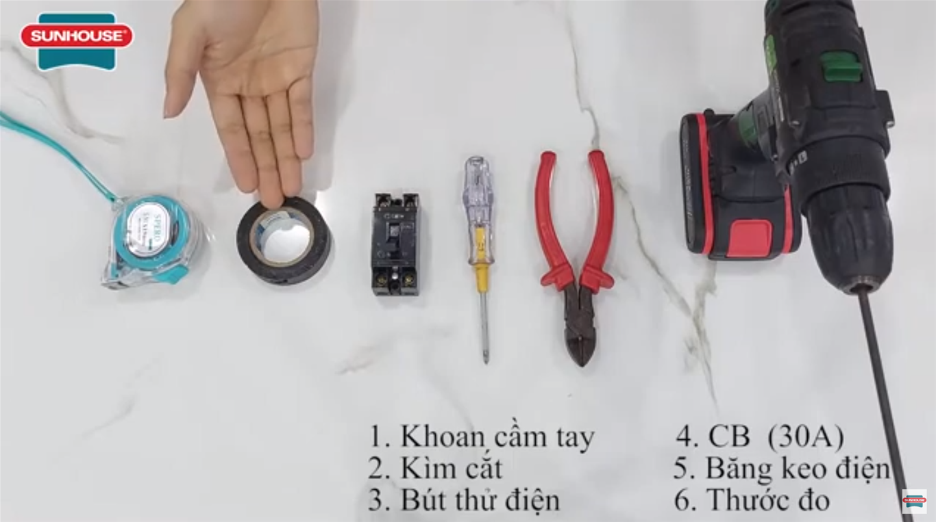 Dụng cụ chuẩn bị lắp đặt bếp từ