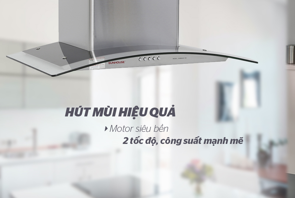 Hút mùi kính cong