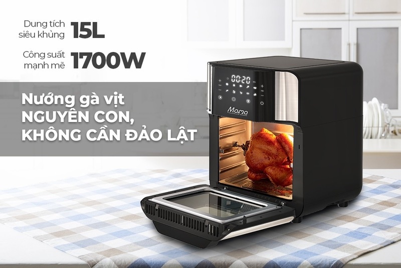 Công suất 17000W dành cho gia đình có nhu cầu sử dụng nướng gà nguyên con ít