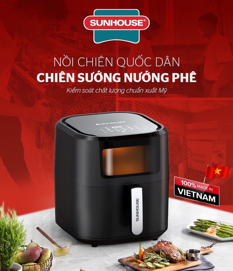 Nồi chiên không dầu 9L SHD4089 sản xuất 100% tại Việt Nam