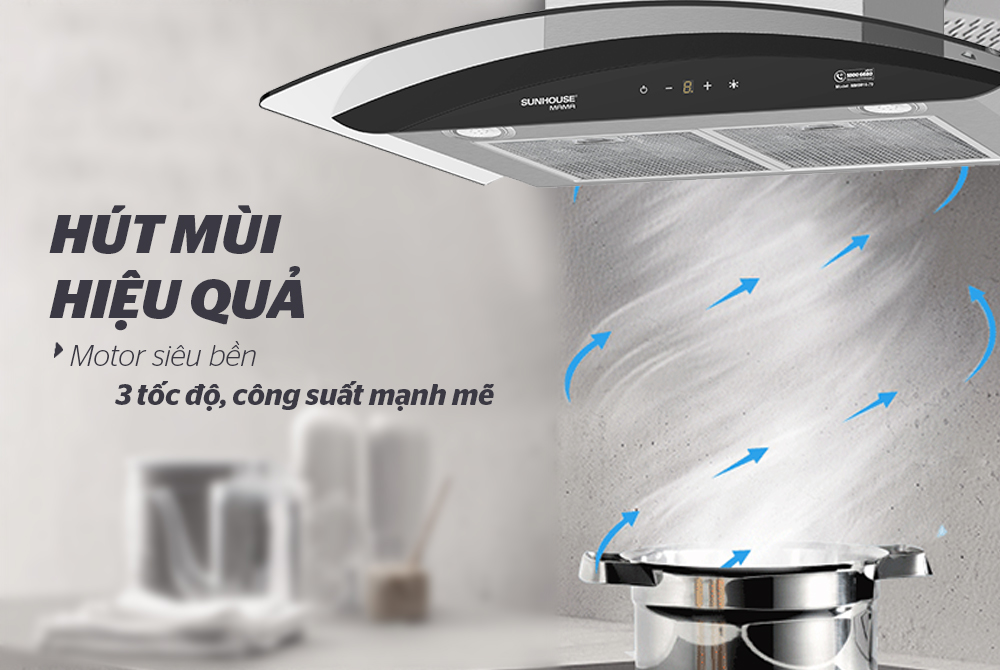Máy hút mùi có công suất phù hợp
