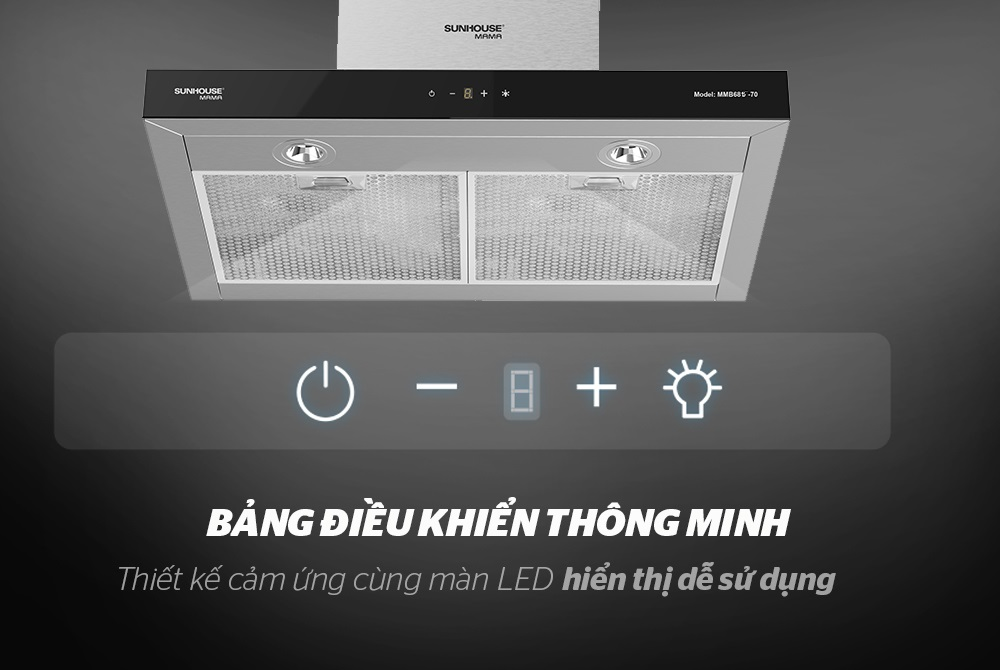 Bảng điều khiển của máy hút mùi