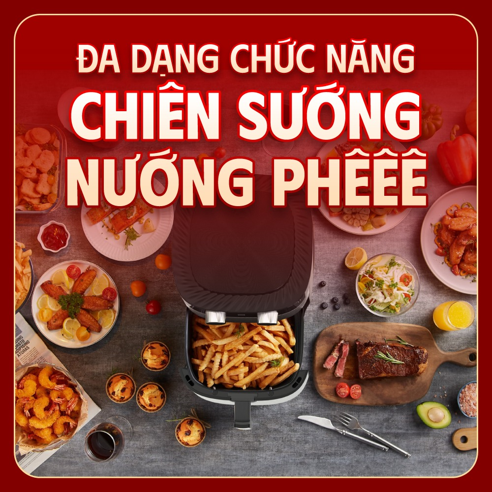 Nồi chiên không dầu giúp việc chiên nướng trở nên đơn giản hơn với mọi chức năng