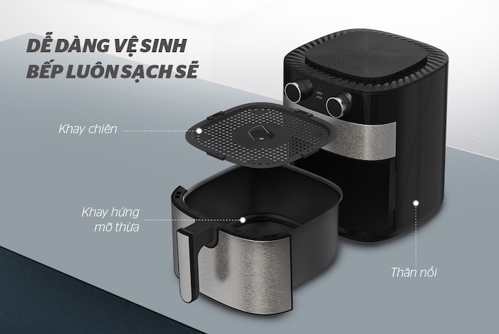 Bạn nên ưu tiên lựa chọn nồi chiên không dầu có khay/vỉ nướng